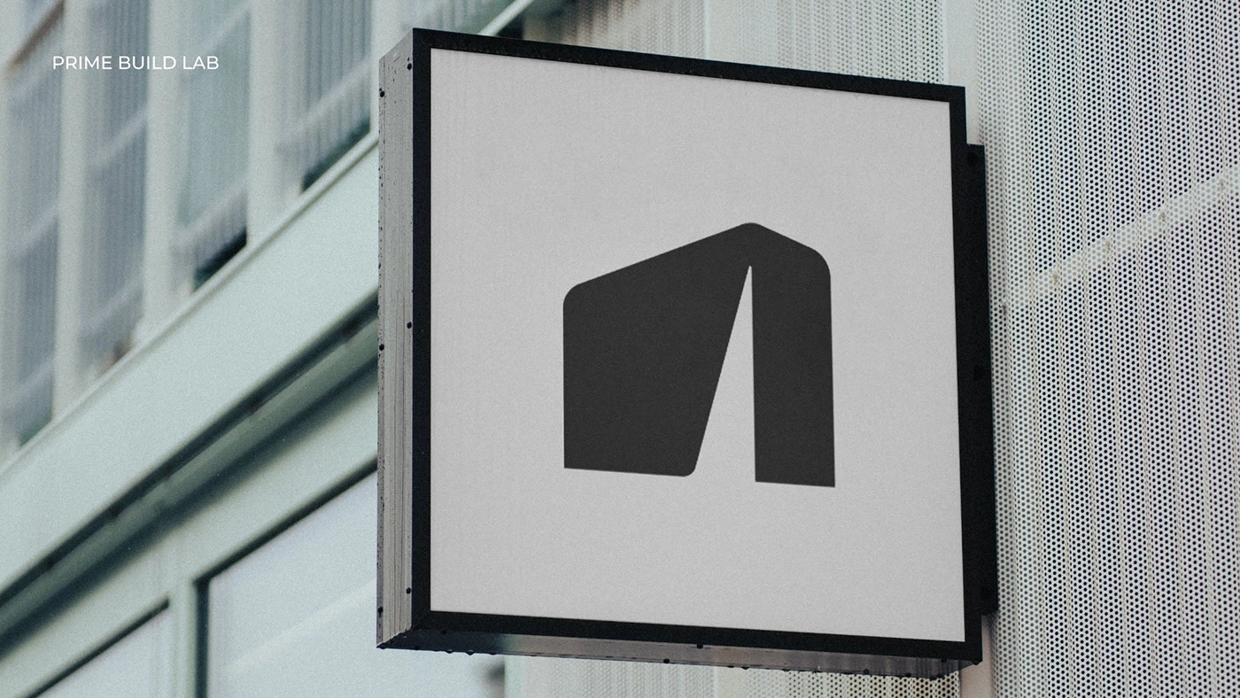 Original Prime Build Lab architectural brand sign